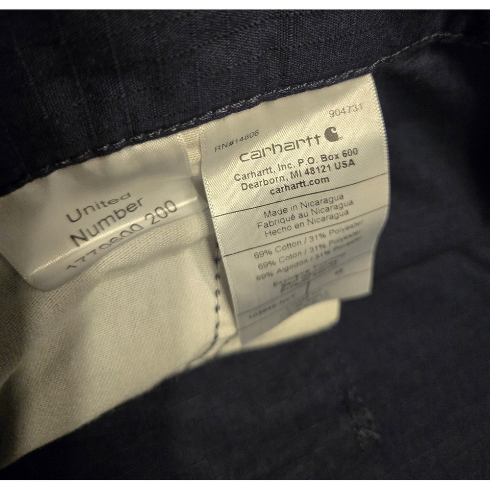 Carhartt Mens Force Broxton Cargo Shorts Navy Size 48 Ripstop Loose Fit Workwear - Picture 4 of 6